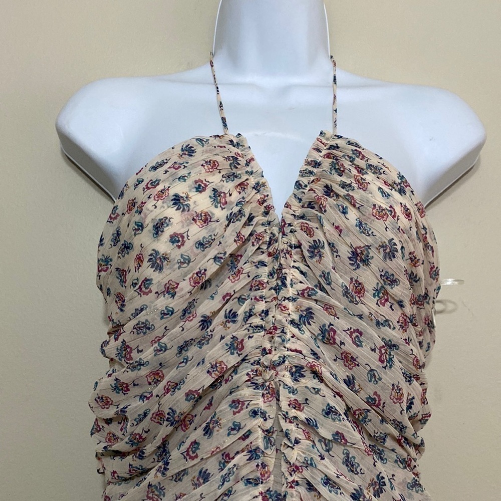 Zara Floral Ruched  women mini dress M  cottage-core fairy boho coquette Y2K - Picture 3 of 15
